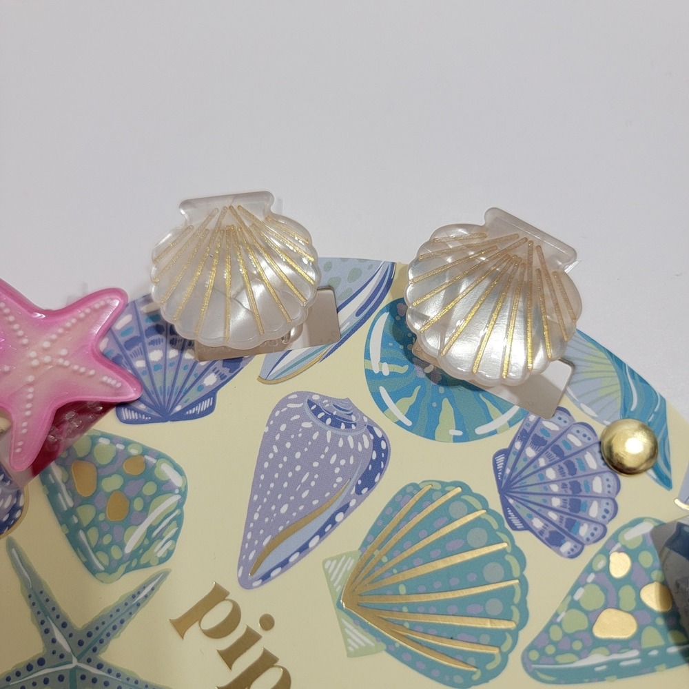 Piper K Ocean Sea Life Mini Hair Claw Clips Dolphins Crabs Starfish Shells 10 Pc - Picture 6 of 7